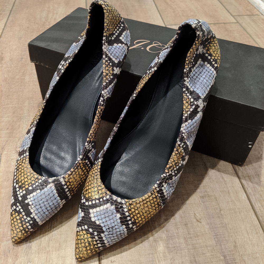 J. Crew Lottie Flats in Snake Print
